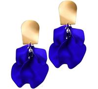 FDEETY Blütenblatt Ohrringe Metallic Tropfen Schmuck Damen Statement Ohrhänger Zweifarbig Geometrisch Elegant Auffällig Accessoires