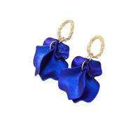 FDEETY Blütenblatt Ohrringe Tropfen Struktur Goldton Schmuck Damen Elegant Handgefertigt Metallic Ohrhänger Hochwertig