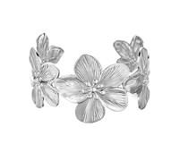 FDEETY Damenarmbänder Personalisierte Blumenarmbänder Strand Urlaubsschmuck Nische Offene Armbänder Accessoires Zwei Farben Erhältlich Modisch und Vielseitig（Silber）