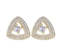 FDEETY Dreieck Ohrstecker 925 Sterling Silber Zirkonia Schmuck Damen Ohrschmuck Strasssteine Ohrringe Elegant Hochwertig