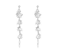 FDEETY Elegante Gold Ohrringe mit Kristallen Ohrringe Silber 925 für Frauen Festival Schmuck für besondere Anlässe(Silber)