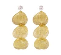 FDEETY Frauen Metallic Ginkgo Biloba Ohrringe Modische Diamanten Quaste Design Blatt Tropfen Ohrringe Hypoallergene Ohrringe Stil Neuheit（Gold）