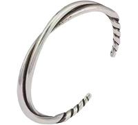 FDEETY Gedrehtes Armband Silberton Manschette Armreif Minimalistischer Schmuck Damen Herren Unisex Accessoire Zeitloses Armschmuck Klassisches Handgelenk Schmuckstück