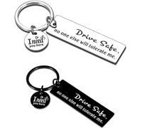 FDEETY Gravierter Schlüsselanhänger Rechteckig Rund Paar Anhänger Metall Schlüsselring Auto Zubehör