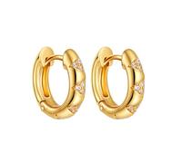 FDEETY Halbkreis Creolen Ohrringe Zirkonia Schmuck Damenohrringe Klassische Ohrstecker Eleganter Schmuck Minimalistischer Stil Zeitlose Accessoires