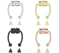 FDEETY Hufeisen Septum Piercing Set Nasenring Stecker Nasenpiercing Schmuck Körperschmuck Edelstahl Piercing Ring