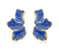 FDEETY Maple Leaf Flower Ohrringe - Bunte Blütenblatt-Ohrstecker, Übertriebene Blumen, Mode Unregelmäßige Schmuck Für Frauen Und Mädchen, Blau