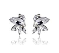 FDEETY Marquise Strass Ohrringe für Damen - Braut Hochzeit Modeschmuck für Weihnachten und Geburtstag (Weiß)