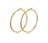 FDEETY Ohrringe Creolen Ohrringe Silber 925 Ohrringe Damen Ohrhänger Gold Ohrringe Groß Ohrringe Frauen Silver Earrings Ohrringe Für Mädchen Ohrringe Gold Hängend(Gold/60mm)