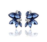 FDEETY Ohrringe für Damen Marquise Strass Ohrringe Braut Hochzeit Ohrringe Modeschmuck Weihnachten Geburtstag (Blau)