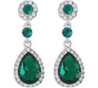 FDEETY Ohrringe Wassertropfen Teardrop Kristall für Damen Hypoallergen Hängende mit Tropfenschliff Edelsteine Zirkonia Ohrringe Lange Baumelnde Ohrstecker Hochzeit Partei Abschlussball(Grün)