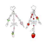 FDEETY Herz Karabiner Schlüsselanhänger Katze Stern Anhänger Taschenanhänger Erdbeer Charm Schmuck