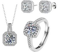 FDEETY Schmuckset 925 Sterling Silber Damen Brautschmuck mit Zirkonia