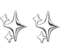 FDEETY Sternform Ohrstecker Vierpunkt Stern Ohrringe Schmuck Damenohrringe Glänzend Stecker Edelmetall Damen Accessoires Minimalistische Ohrstecker