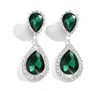 FDEETY Tropfenform Kristall Ohrringe Hängend Strass Ohrhänger Elegant Schmuck Damen Hochzeit Abendschmuck Luxus Accessoires
