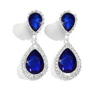 FDEETY Tropfenform Kristall Ohrringe Hängend Strass Ohrhänger Elegant Schmuck Damen Hochzeit Abendschmuck Luxus Accessoires