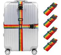 Fdeety Verstellbare Koffer Gepäckgurte Set 2 Stück - Robuste Und Langlebige Koffergurte Für 18 32 Zoll Koffer - Sicherer Halt Für Reisen - Schwarz(Coloré)