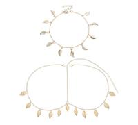 FDGGT 1 Stück Blattketten-Kopfschmuck Und 1 Stück Armband, Modischer Personalisierter Schmuck, Kreativer Schmuck, Damenschmuck