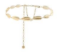 FDGGT 1 Stück Goldene Blatt-Taillenkette, Dekorative Taillenkette Für Kleidung, Kreative Taillenkette Aus Metall, Verstellbare Taillenkette, Bekleidungszubehör