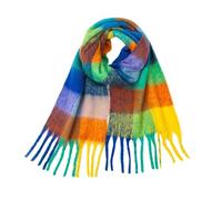 FDGGT 1 Stück Karierter Schal, Flauschiger Schal, Weicher Schal, Warmer Schal, Damenschal, Plüschschal