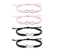 FDGGT 2 Paar Gewebte Armbänder, Achterarmbänder, Verstellbare Armbänder, Damenarmbänder, Paararmbänder, Bekleidungsaccessoires