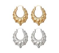 FDGGT 2 Paar Kronen-Creolen, Elee Personalisierte Ohrringe, Bekleidungszubehör, Modische Und Vielseitige Ohrringe, Damenschmuck