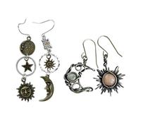 FDGGT 2 Paar Retro-Ohrringe, Stern- Und Mondohrringe, Modische Damenohrringe, Hängeohrringe, Personalisierter Schmuck, Kleidungsdekoration