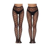 FDGGT 2 Paar Schwarze Strümpfe, Sexy Socken Für Damen, Kleine Netzstrumpfhose, Modische Und Charmante Netzstrümpfe, Kleidungsdekoration