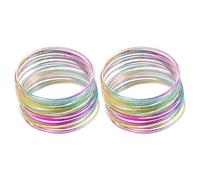FDGGT 2 Stück Bunte Multi-Loop-Armbänder, Modische Stapelarmbänder, Glitzerarmbänder, Retro-Armbänder, Partykleid-Accessoires