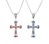 FDGGT 2 Stück Halskette Mit Kreuzanhänger, Vintage-Zirkon-Halskette, Modische Statement-Halskette, Bekleidungszubehör, Gothic-Halskette