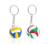 FDGGT 2 Stück Volleyball-Schlüsselanhänger, Mini-Volleyball-Anhänger, Silber, Sport, Unisex