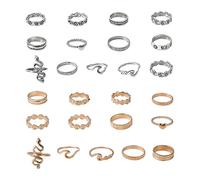 FDGGT 26 Stück Ringe, Damenringe, Stapelringe, Ringschmucksets, Modeschmuck, Personalisierte Ringe