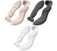 FDGGT 3 Paar Schwamm-Einlegesohlen, Rutschfeste Damen-Einlegesohlen, Weiche, Stoßdämpfende Fersenpolster, Zuschneidbare Fußpflaster, Anti-Verschleiß-Einlegesohlen