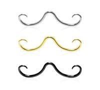 FDGGT 3 Stück Edelstahl-Schnurrbart, Durchbohrter Nasenring, Körperpiercing-Schmuck, Unisex, Personalisierter Kreativer Nasenschmuck