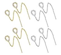 FDGGT 4 Paar Tropfenohrringe, Funkelnde Quastenohrringe, Diamantbesetzte Ohrringe, Lange Tropfenohrringe, Damenschmuck