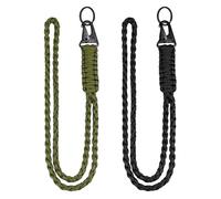 FDJZXW 2 Stück Paracord Schlüsselanhänger mit Metall Ring,Schlüsselband mit Karabiner,Mini Abnehmbare Lanyard Schlüsselband,für Schlüssel Messer Draussen Camping Wandern Rucksack Passen