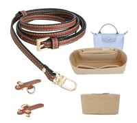 FDJZXW Schultergurt Und Organizer Kompatibel Mit Long-champ, Kompatibel Mit Long-champ Tasche Damen, Leder Mini Bag Straps Und Filz Mini Taschenorganizer, Längenverstellbarer Ersatzriemen