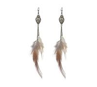 fdsmall Bohemia Feder Ohrringe Lange Quaste Feder Ohrringe Lange Kette Drop Retro Boho Ohrring Fede Tropfen Ohrringes Dangle Kette Ohrring Schmuck Geschenk