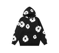 FDTURES 2024 Deni Trendy Paar Print Herbst Und Winter Schaumstoff Print Hochwertige Reine Baumwolle Schlaufen Kapuzen Sweatshirt Für Sport-color4||XL