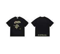 FDTURES 24ss Paar Mode Casual BAP T-Shirt Mit Affenkopf Und Kleinen Affen Camouflage Rundhalspullover Loses Kurzärmeliges T-Shirt-color6||L