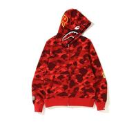 FDTURES 24ss Paar Trendy Hip-Hop Top Bap Jugend Casual Camouflage Hai Stickerei Print Lose Kapuzen Sweatshirt-color4||XL