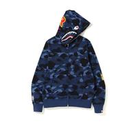 FDTURES 24ss Paar Trendy Hip-Hop Top Bap Jugend Casual Camouflage Hai Stickerei Print Lose Kapuzen Sweatshirt-color6||L