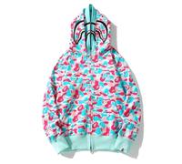 FDTURES 24ss Trendy BAP Haikopf Paar Modische Lässige Doppel Hut Camouflage Hoodie-color3||XL