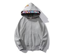 FDTURES 24ss Trendy BAP Haikopf Paar Modische Lässige Doppel Hut Camouflage Hoodie-color4||S