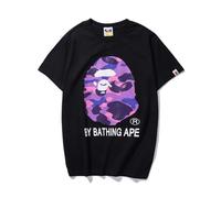 FDTURES 24ss Trendy Casual Top Bap Langfristige Paar Mode Reine Baumwolle Doppelgarn Männer Und Frauen Casual Sport Kurzarm T-Shirt-color4||M