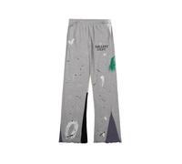 FDTURES 24ss Trendy Galle Hand Gezeichnete Tinte Splashing Graffiti Herstellung Alte Casual Hosen Für Männer Und Frauen High Street Trompete Hosen-color1||XL