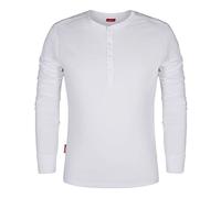 FE Engel Herren Langarmshirt Grandad mit Knopfleiste,100% Baumwolle, modern geschnitten (Weiß,2XL)