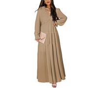 FEATEFACE Maxikleid in Übergröße für Damen 2024, Blumenmuster, Herbst, locker, V-Ausschnitt, lässig, trendig, Boho, bedruckt, Strandkleid, A-Linie, M, M