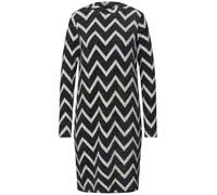 Midikleid STREET ONE, Damen, Gr. 34, EURO-Größen, schwarz, Stoff, 52% Polyamid, 33% Polyester, 14% Viskose, 1% Elasthan, gemustert, comfort fit kniebedeckend, ohne Ausschnitt, ausgestellter Saum, Klei