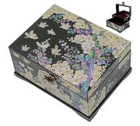 February Mountain Mother of Pearl Zwei-Ebenen-Schmuckkasten - Handgemachte koreanische Kunst Dekorative Box Geschenke für Frauen